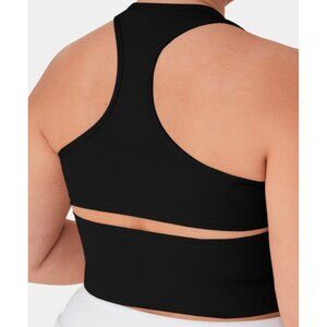 Halara Softlyzero Plush U Neck Racerback Yoga Tank Top Sz 4XL Black Cut Out Plus